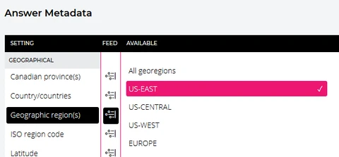 Set the geographic region
