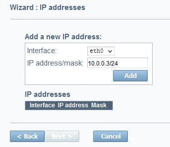 Configuration wizard step 4