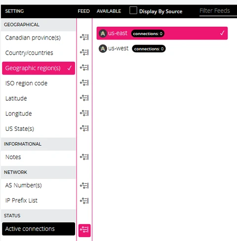 Choose the data feed