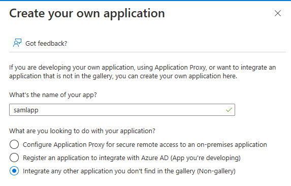 Azure enterprise application
