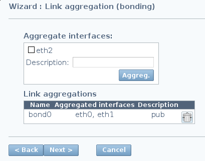 Configuration wizard step 2