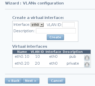 Configuration wizard step 3