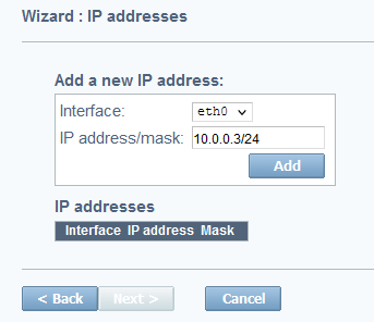 Configuration wizard step 4