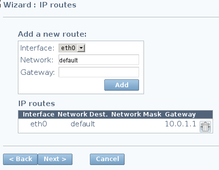 Configuration wizard step 5