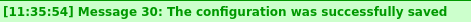 configuration saved