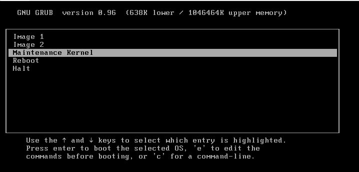 grub boot menu