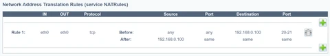 Active FTP NAT Configuration for Single Network