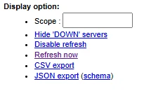 Statistics display options