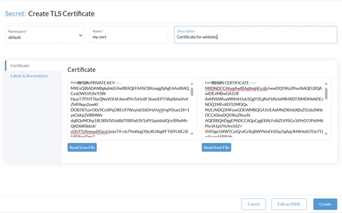 Adding a certificate
