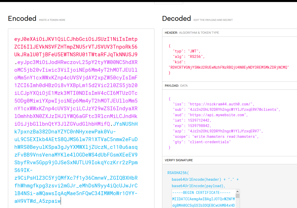  decoding JWT data