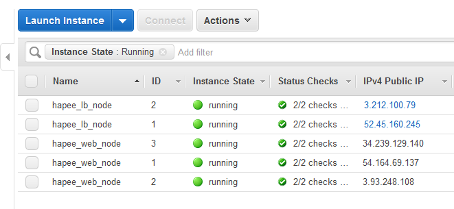 When both load balancers are up, each owns its EIP