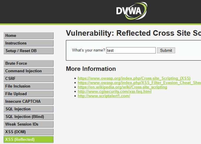 The DVWA website